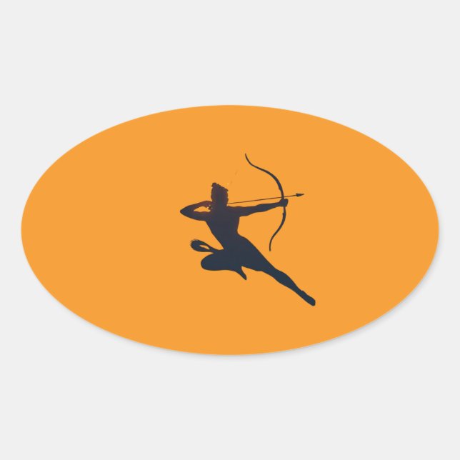 Sticker Ovale L'éternelle lueur de Dussehra - bélier (Devant)