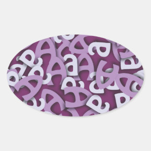 Sticker Ovale Lettre A violet