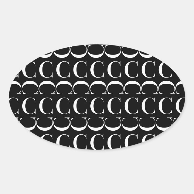 Sticker Ovale Lettre initiale C (Devant)