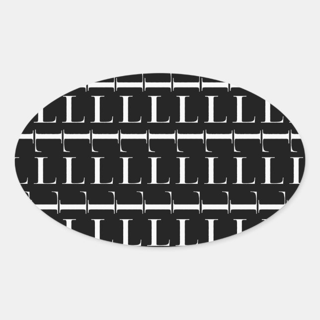 Sticker Ovale Lettre initiale monogramme L (Devant)