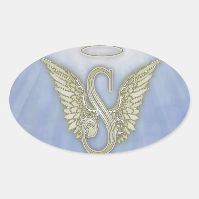 Sticker Ovale Lettre S Angel Monogramme (Devant)