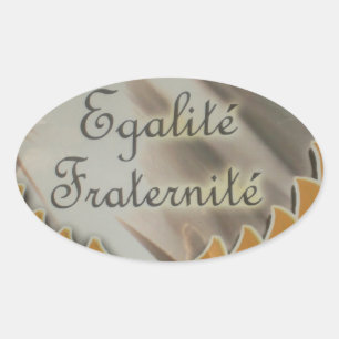 Sticker Ovale Liberté, Égalité, Fraternité : Futur prospère