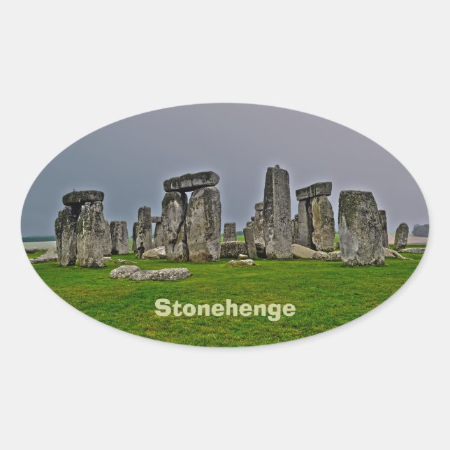 Sticker Ovale Lieu historique antique de Stonehenge (Devant)