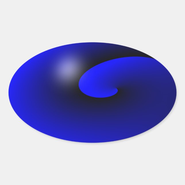 Sticker Ovale Ligne Bleue Mince Un-d'un-un-un-un (Devant)