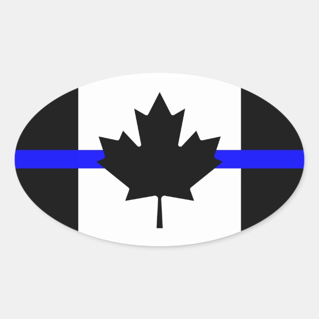 Sticker Ovale Ligne bleue mince - version Canada (Devant)