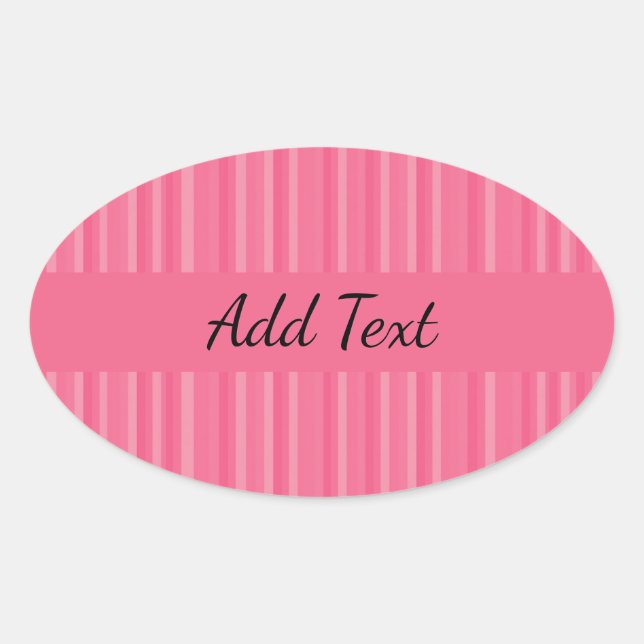 Sticker Ovale Lignes de nuances de rose  (Devant)