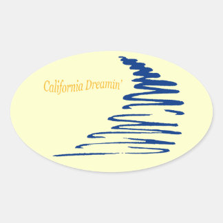 Sticker Ovale Lignes droites_California Dreamin'_Aqua
