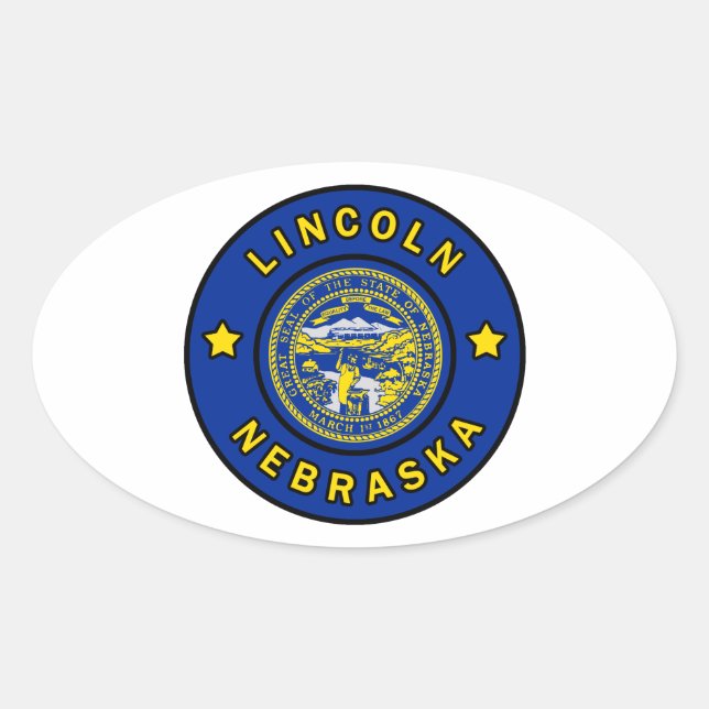 Sticker Ovale Lincoln Nebraska (Devant)