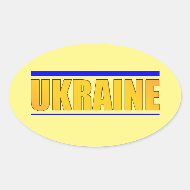 Sticker Ovale L'inscription Ukraine (Devant)