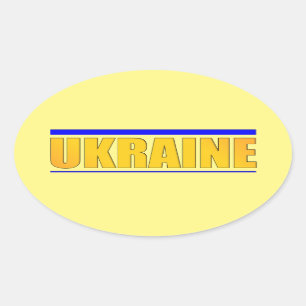 Sticker Ovale L'inscription Ukraine