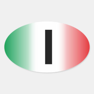 Sticker Ovale L'Italie - Italia colles