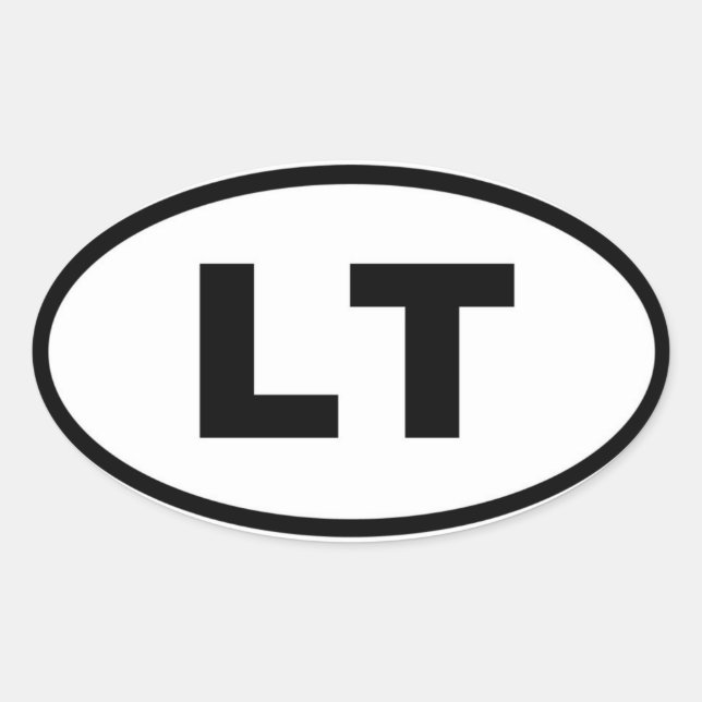 Sticker Ovale Lituanie - LT - Europe (Devant)