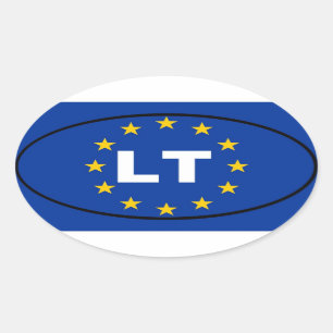 Sticker Ovale Lituanie LT Union européenne