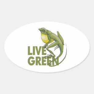 Sticker Ovale Live Green