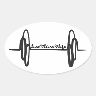 Sticker Ovale Live Love Lift Bar Noir