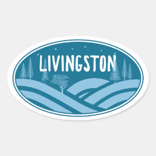 Sticker Ovale Livingston Montana Plein Air