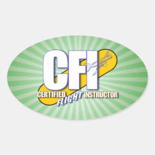 STICKER OVALE LOGO CFI - INSTRUCTEUR DE VOL CERTIFIÉ