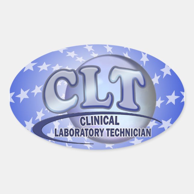 Sticker Ovale LOGO CLT FunBlue - TECHNICIEN DE LABORATOIRE CLINI (Devant)