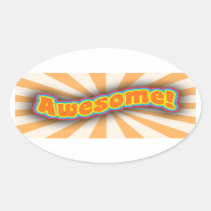 Sticker Ovale Logo d'Art Slogan Wild