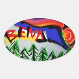 Sticker Ovale Logo de pliage Oregon