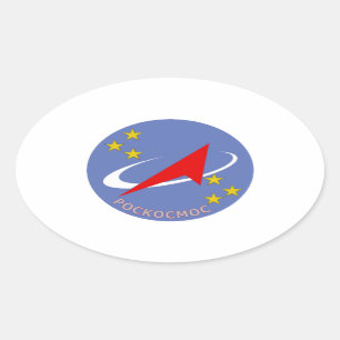 Sticker Ovale Logo de vol de Roscosmos rond