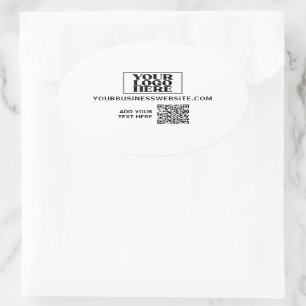 Sticker Ovale Logo d'entreprise et code QR