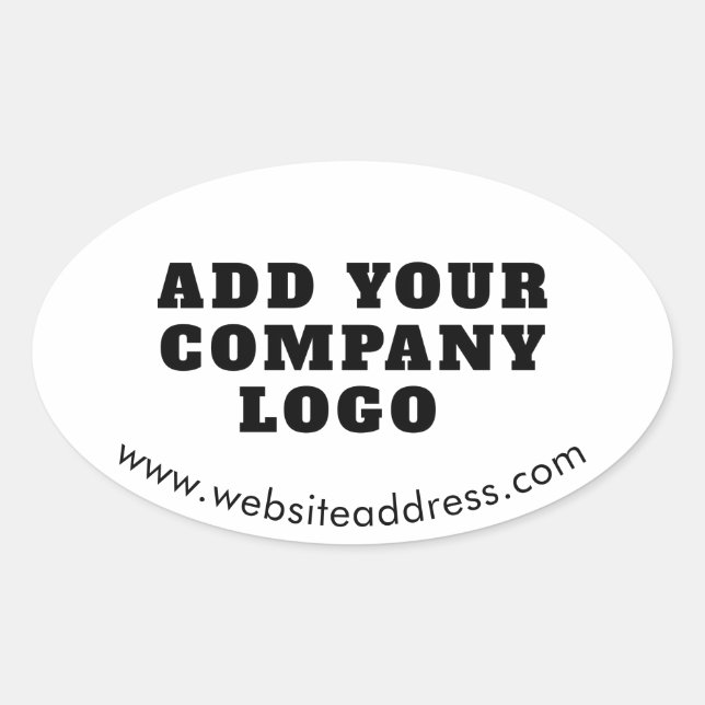 Sticker Ovale Logo d'entreprise simple et site Web moderne perso (Devant)