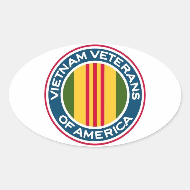 Sticker Ovale Logo des Vétérans d'Amérique du Vietnam (Devant)