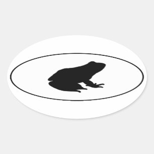 Sticker Ovale Logo d'ovale de grenouille