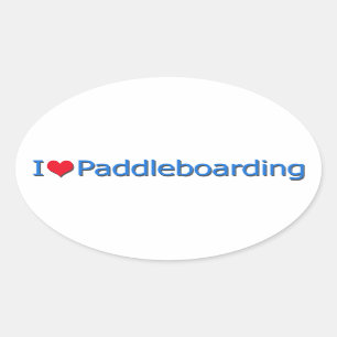Sticker Ovale Logo "I Heart Paddleboard"
