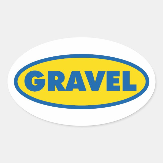 Sticker Ovale Logo jaune Gravel Cycling (Devant)