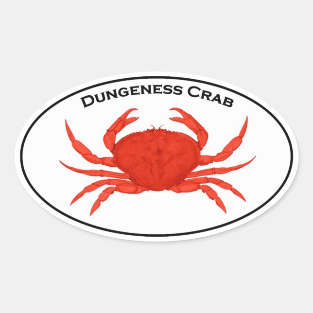 Sticker Ovale Logo ovale du crabe rouge Dungeness (Devant)