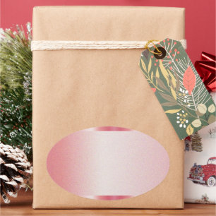 Sticker Ovale Logo personnalisé avec nom en rose gold modèle vie