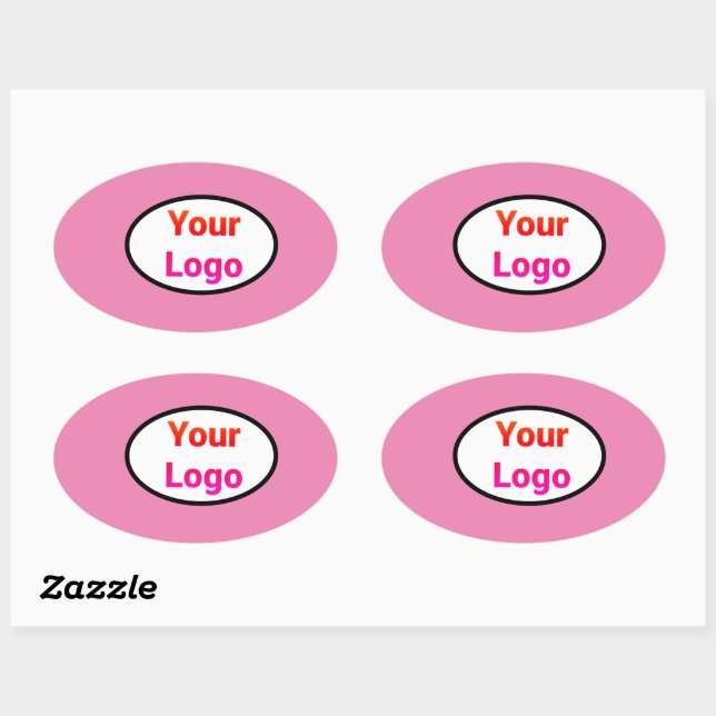 Sticker Ovale Logo personnalisé simple et élégant ici société cl (Feuille)