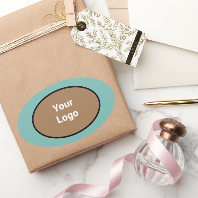 Sticker Ovale Logo personnalisé simple et élégant ici société cl (Cadeaux)