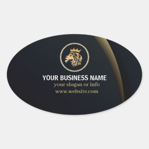 Sticker Ovale Logo Professionnel Élégant Lion