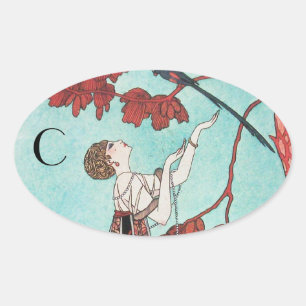 STICKER OVALE L'OISEAU VOLONTAIRE, LE DESIGNER MODE BEAUTÉ OVALE