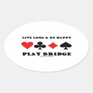 Sticker Ovale Long vivant et soit pont heureux de jeu (quatre