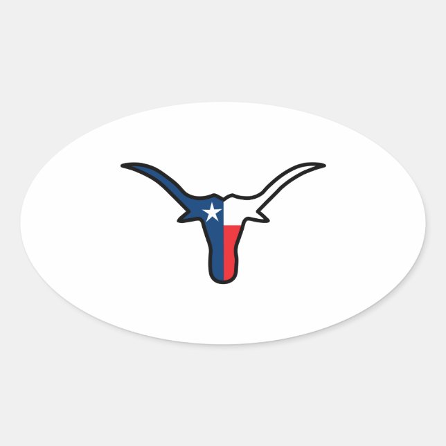 STICKER OVALE LONGHORN DE GRANDE TX (Devant)