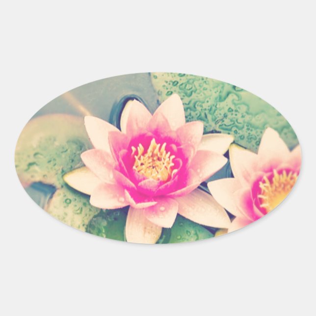 Sticker Ovale Lotos Flower (Devant)