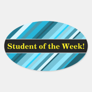 Sticker Ovale Louanges + Bleu D'Inspiration Océanique/Turquoise/