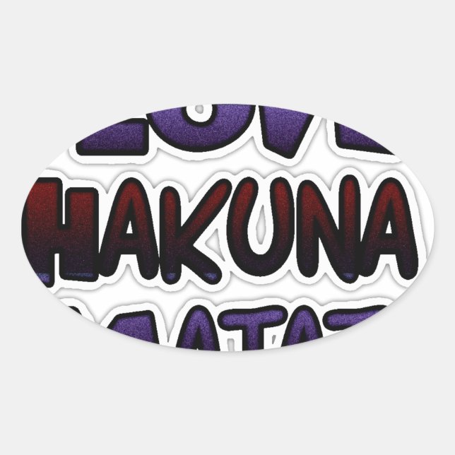 Sticker Ovale Love Hakuna Matata Cadfts (Devant)