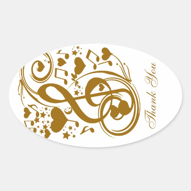 Sticker Ovale Love & Joy-Or (Devant)