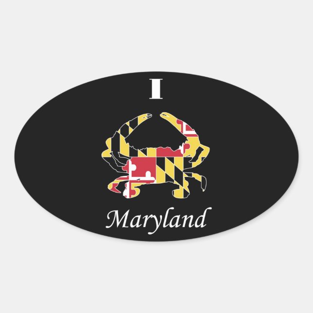 Sticker Ovale Love Maryland (Devant)