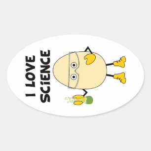 Sticker Ovale Love Science