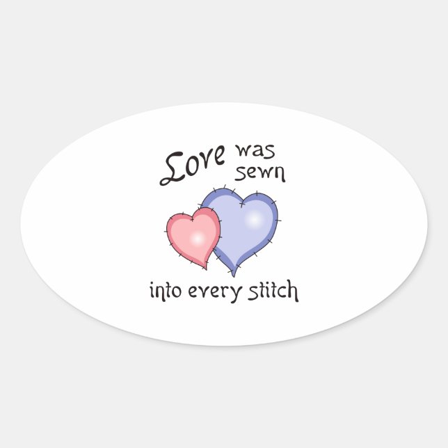 STICKER OVALE LOVE SEWN (Devant)
