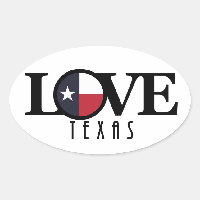 Sticker Ovale LOVE Texas (Devant)