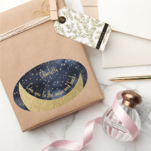 Sticker Ovale Love You to the Moon and Back Custom