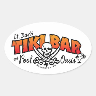 Sticker Ovale Lt. Dan's Tiki Bar & Pool Oasis Merchandises