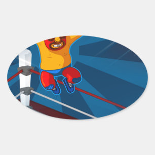 Sticker Ovale luchador